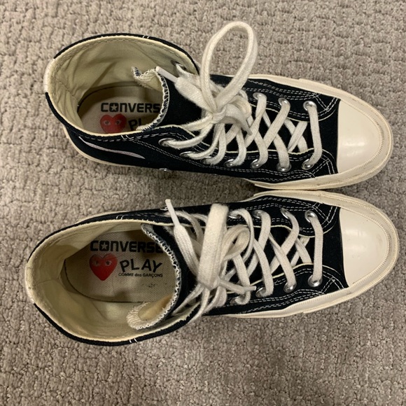 Comme Des Garcons Black Converse All Start Hi ‘Play - Picture 2 of 6